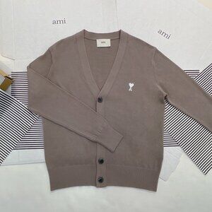 Ami Taupe Brown Cardigan sweater Unisex